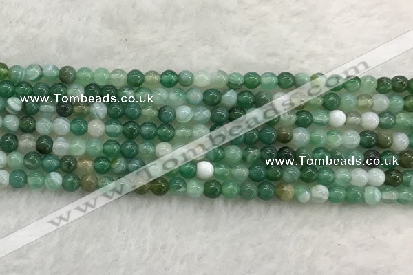 CAA2000 15.5 inches 4mm round banded agate gemstone beads