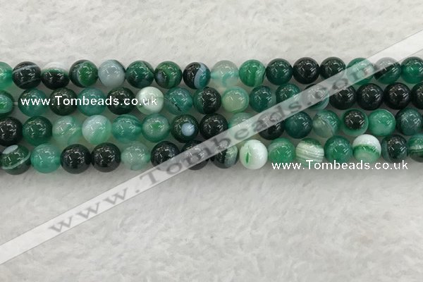 CAA2012 15.5 inches 8mm round banded agate gemstone beads