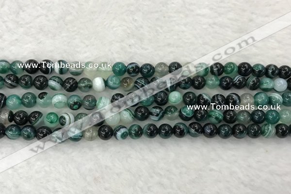 CAA2021 15.5 inches 6mm round banded agate gemstone beads