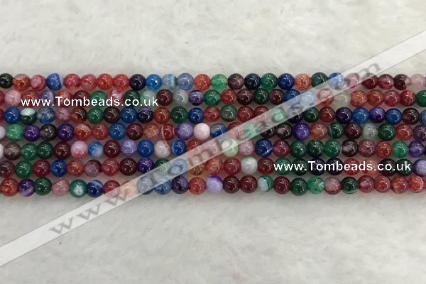 CAA2040 15.5 inches 4mm round banded agate gemstone beads