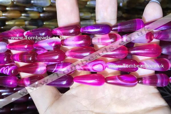 CAA2053 15.5 inches 8*20mm teardrop agate beads wholesale