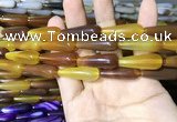 CAA2067 15.5 inches 10*30mm teardrop agate beads wholesale