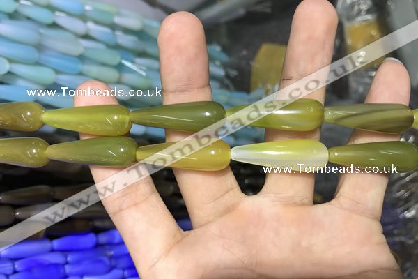 CAA2069 15.5 inches 10*30mm teardrop agate beads wholesale