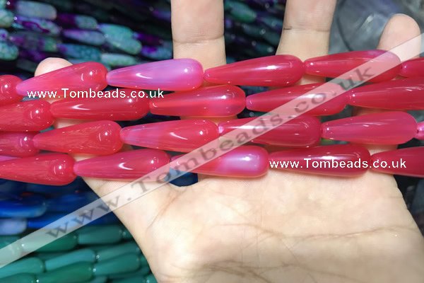 CAA2072 15.5 inches 10*30mm teardrop agate beads wholesale