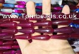 CAA2073 15.5 inches 10*30mm teardrop agate beads wholesale