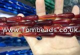 CAA2074 15.5 inches 10*30mm teardrop agate beads wholesale