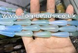 CAA2075 15.5 inches 10*30mm teardrop agate beads wholesale