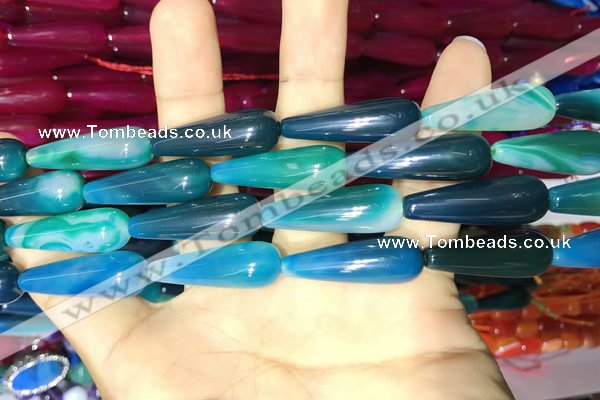 CAA2078 15.5 inches 10*30mm teardrop agate beads wholesale