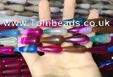 CAA2081 15.5 inches 10*30mm teardrop agate beads wholesale