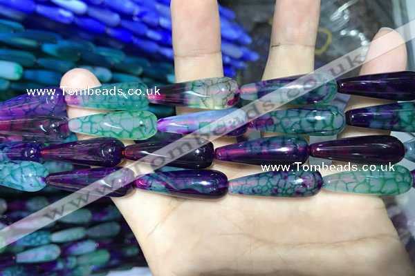 CAA2082 15.5 inches 10*30mm teardrop agate beads wholesale