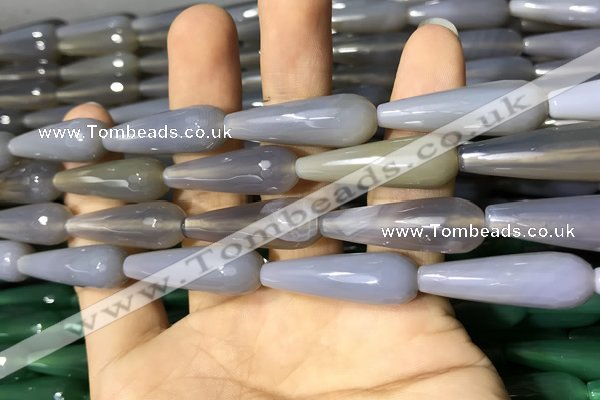 CAA2091 15.5 inches 10*30mm faceted teardrop agate beads