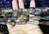 CAA2093 15.5 inches 10*30mm faceted teardrop agate beads