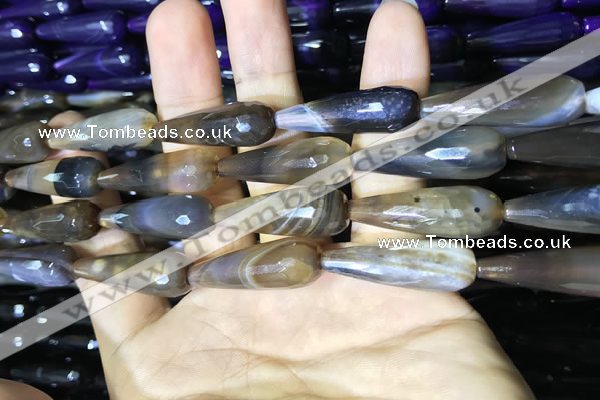 CAA2093 15.5 inches 10*30mm faceted teardrop agate beads