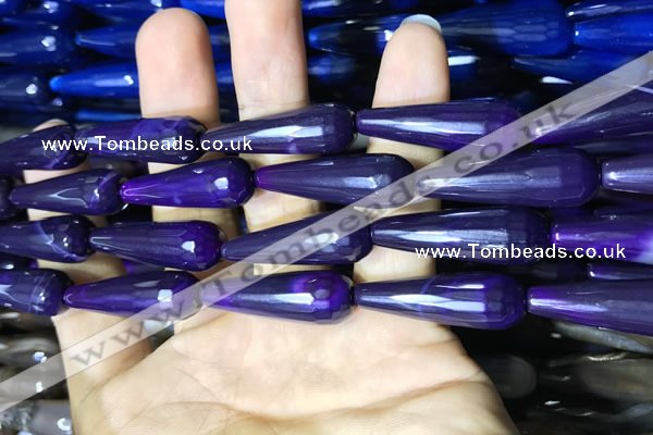 CAA2096 15.5 inches 10*30mm faceted teardrop agate beads