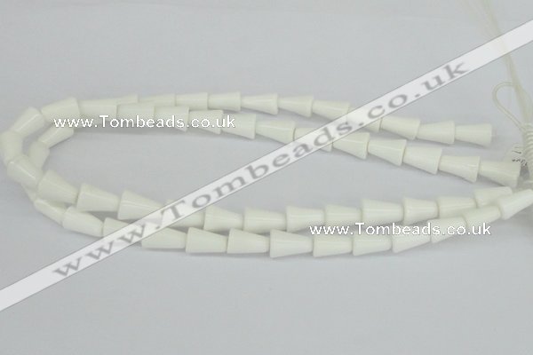 CAA21 15.5 inches 10*14mm bell white agate gemstone beads