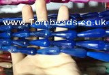 CAA2101 15.5 inches 10*30mm faceted teardrop agate beads