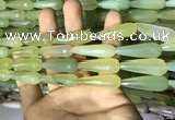 CAA2103 15.5 inches 10*30mm faceted teardrop agate beads