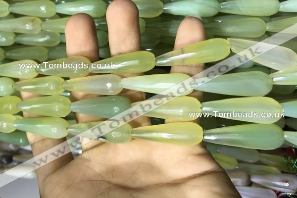 CAA2103 15.5 inches 10*30mm faceted teardrop agate beads