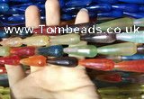 CAA2106 15.5 inches 10*30mm faceted teardrop agate beads