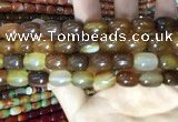 CAA2112 15.5 inches 10*14mm drum agate beads wholesale