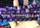 CAA2114 15.5 inches 10*14mm drum agate beads wholesale