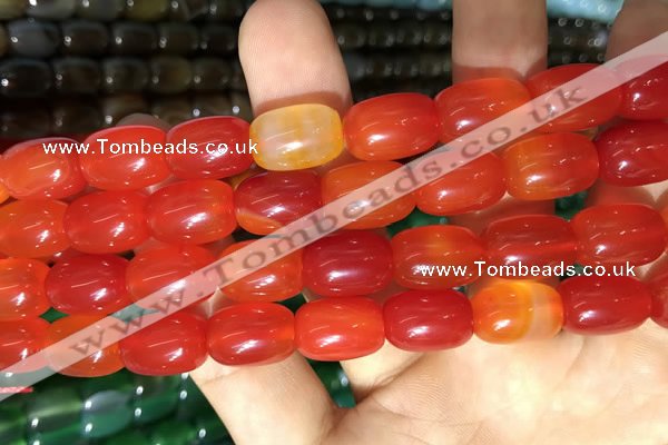 CAA2118 15.5 inches 10*14mm drum agate beads wholesale