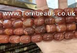 CAA2119 15.5 inches 10*14mm drum agate beads wholesale