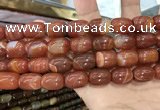 CAA2119 15.5 inches 10*14mm drum agate beads wholesale
