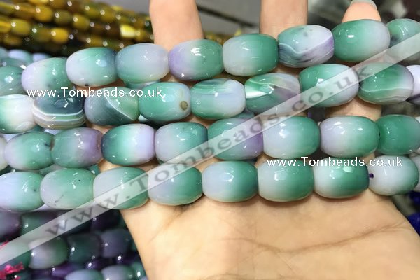 CAA2142 15.5 inches 12*16mm faceted drum agate beads wholesale