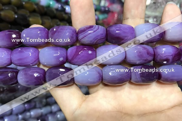 CAA2146 15.5 inches 13*18mm faceted drum agate beads wholesale