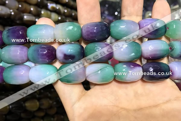 CAA2147 15.5 inches 13*18mm faceted drum agate beads wholesale