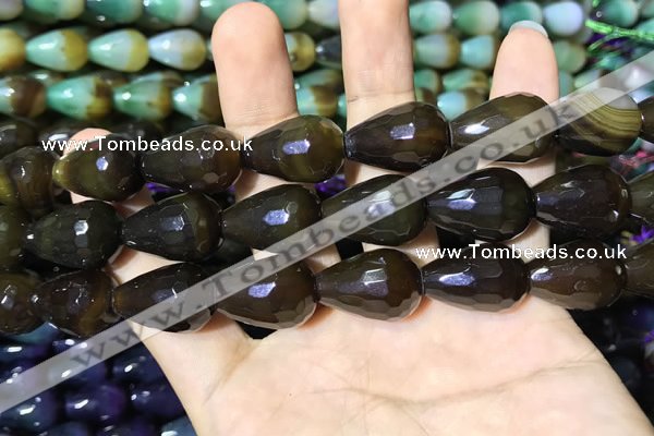 CAA2161 15.5 inches 15*20mm faceted teardrop agate beads