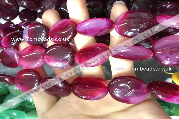 CAA2181 15.5 inches 18*25mm oval banded agate beads wholesale