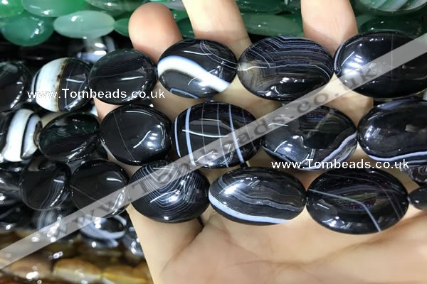 CAA2183 15.5 inches 18*25mm oval banded agate beads wholesale