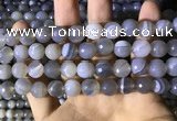 CAA2195 15.5 inches 14mm faceted round banded agate beads