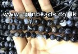 CAA2199 15.5 inches 8mm faceted round banded agate beads