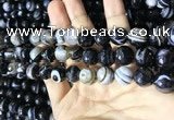 CAA2201 15.5 inches 12mm faceted round banded agate beads