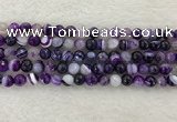 CAA2213 15.5 inches 8mm faceted round banded agate beads