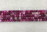 CAA2218 15.5 inches 4mm faceted round banded agate beads