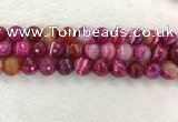 CAA2223 15.5 inches 14mm faceted round banded agate beads