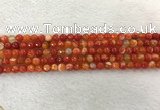 CAA2225 15.5 inches 4mm faceted round banded agate beads