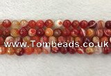 CAA2228 15.5 inches 10mm faceted round banded agate beads