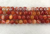 CAA2229 15.5 inches 12mm faceted round banded agate beads