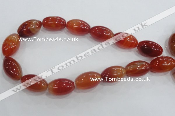 CAA223 15.5 inches 18*28mm rice red agate gemstone beads