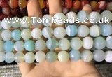 CAA2244 15.5 inches 14mm faceted round banded agate beads