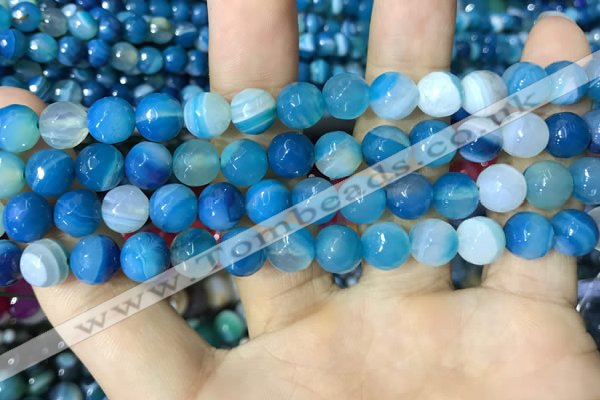 CAA2252 15.5 inches 10mm faceted round banded agate beads