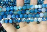 CAA2253 15.5 inches 12mm faceted round banded agate beads