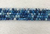 CAA2256 15.5 inches 4mm faceted round banded agate beads