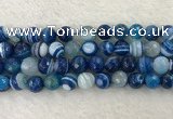 CAA2261 15.5 inches 14mm faceted round banded agate beads