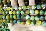 CAA2273 15.5 inches 10mm faceted round banded agate beads